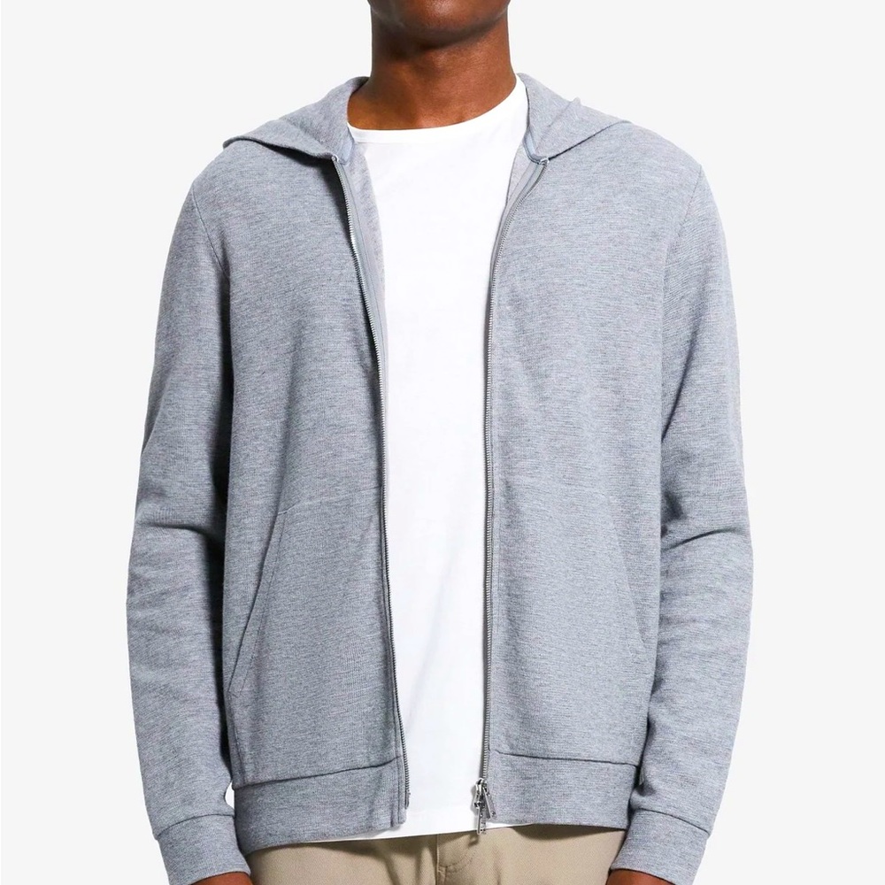 Theory Zip-Up Waffle Knit Hoodie